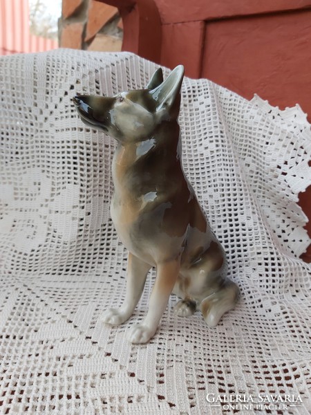 Gyönyörű retro Royal Dux porcelán kutya kutyus nosztalgia darab nipp figura vitrin dísz