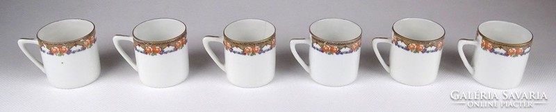 1I082 Régi jelzett cseh Buchau porcelán kávéscsésze 6 darab