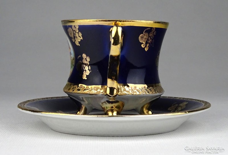 1H724 old ilmenau gilded cobalt blue porcelain coffee cup