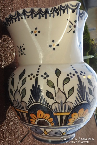 Huge marked hand-painted applied art marked jug - water jug - spout
