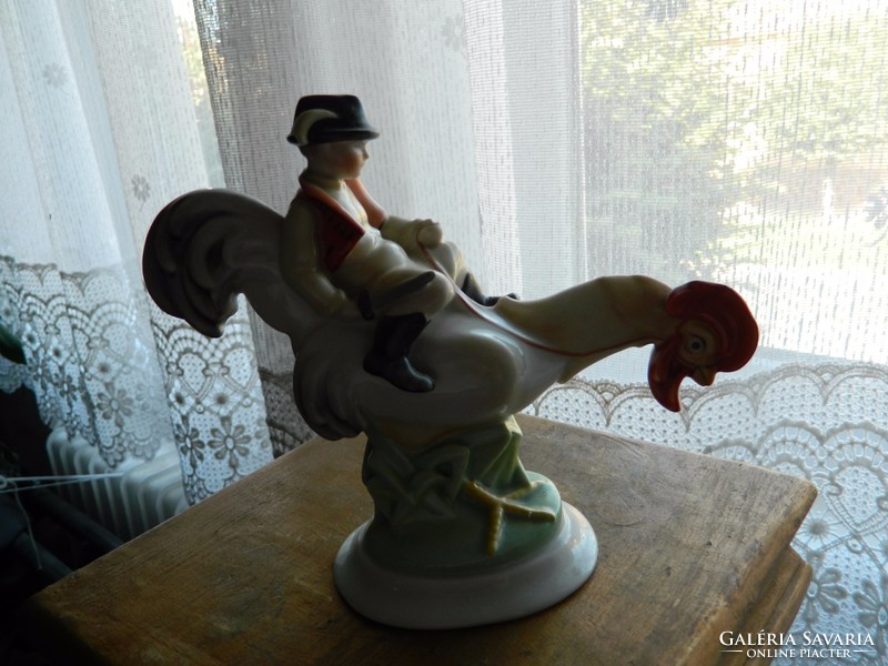 Herend porcelain rooster boy figure