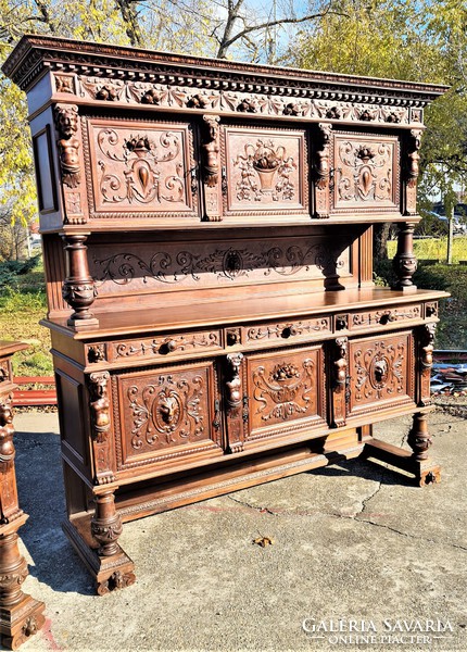 A500 antique, renaissance, richly carved sideboards (late 1800s)