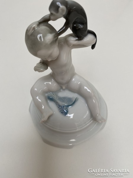 Rosenthal porcelain. Putto and the monkey. Ferdinand liebermann design