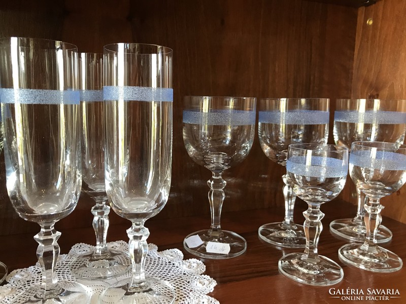 Glasses with blue stripe 3,5,6 wine brandy
