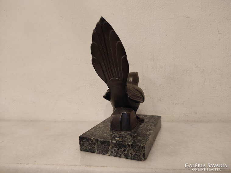 Antik szecesszió jugendstil art nuovo spiáter madár szobor veréb márvány talpon 885 5238