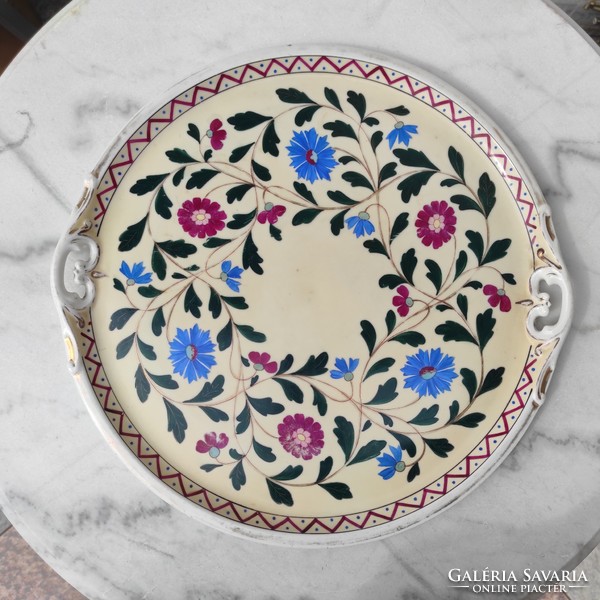 Antique Art Nouveau porcelain tray, bowl! Tray of cafe tea.Haas & czjcek sclaggenwald Czech, Moravian.