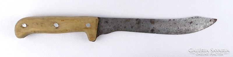 1I091 old large unmarked kitchen knife 34.5 Cm