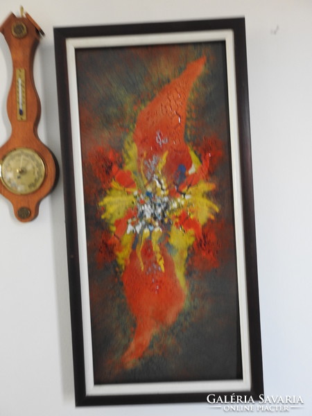 Balogh Erzsébet - nagyméretű tűzzománc kép( 68 CM X 34 CM ) -  ROBBANÁS