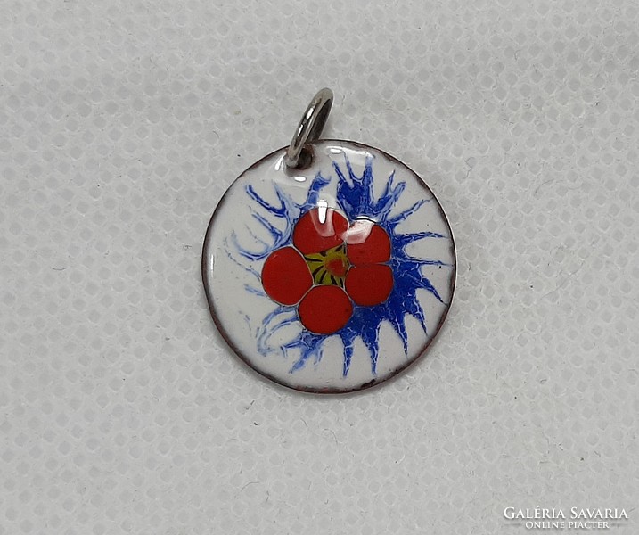 Vintage enameled floral pendant