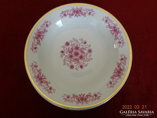 Lowland porcelain flat and deep plate with pink flowers. He has! Jókai.