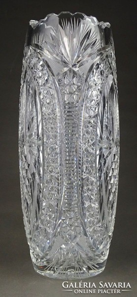 1H840 Hatalmas csiszolt ólomkristály váza virágváza 42 cm