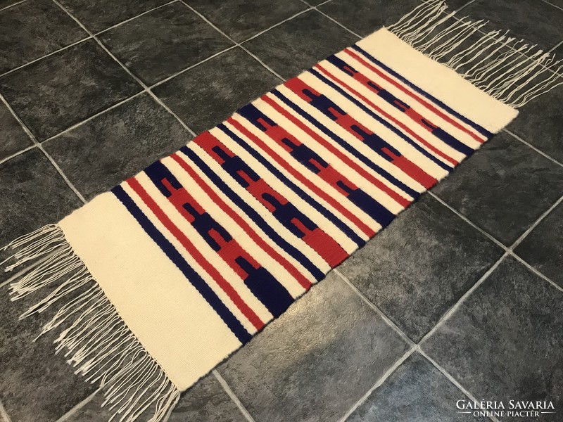 Kézi szövésű gyapjú szőnyeg / faliszőnyeg - Tisztítva, 52 x 160 cm