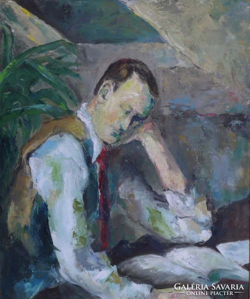 Alfred Hagel (1885-1945) (?): Portrait of a reading man