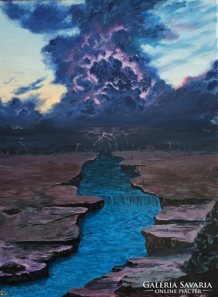 Közelgő vihar | Akril festmény | 30x40cm | Vászon