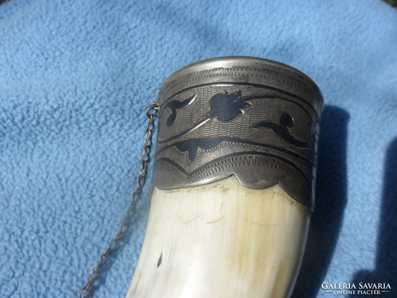 Niello Russian Soviet silver horn