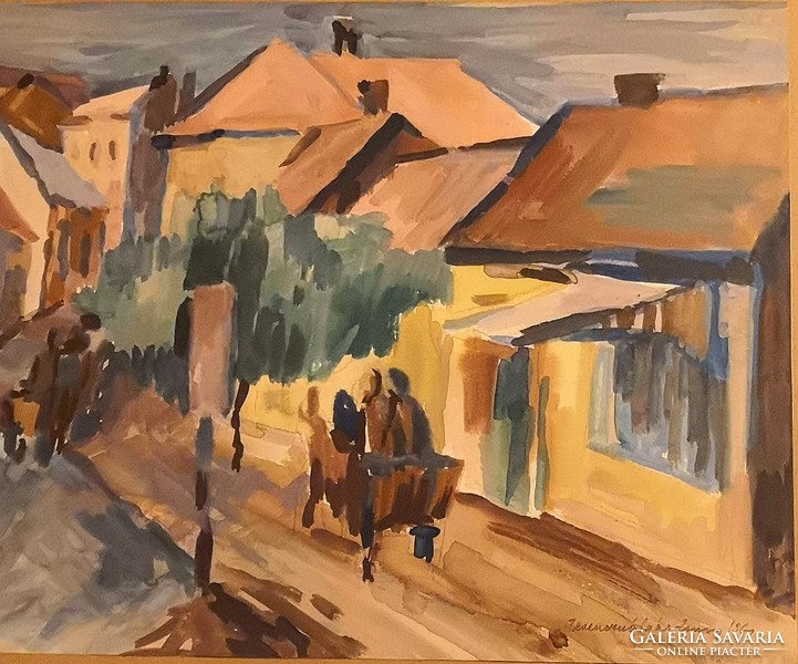 FK/178 - Berenczné Saár Zsuzsanna festőművész – Egri utcakép című festménye