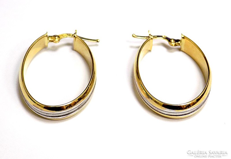 Yellow and white gold hoop earrings (zal-au105847)
