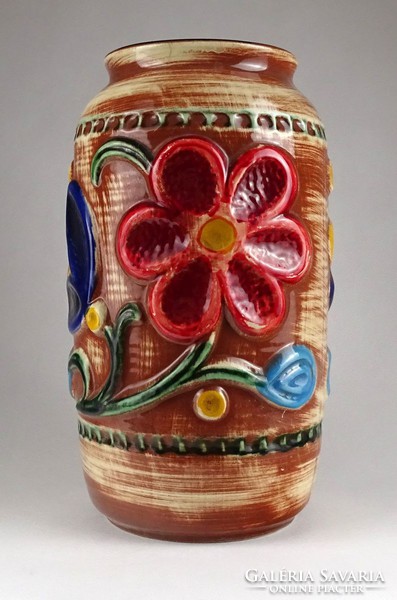 1I295 huge retro marked mid century German craftsman ceramic vase 30 cm