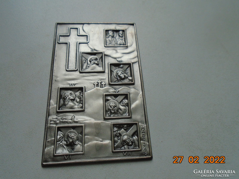 Way of the cross 2 plaques, old Roman souvenirs