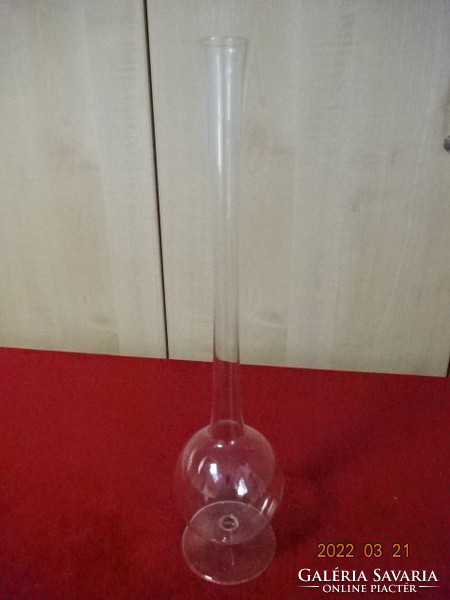 Glass test tube or vase, height 36,5 cm. He has! Jókai.