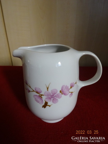 Lowland porcelain milk spout, pink floral, height 12 cm. He has! Jókai.