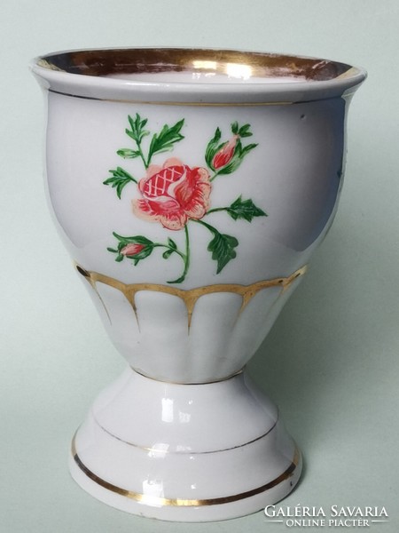 Antique hand painted Biedermeier porcelain coffee-hot chocolate-cocoa glass