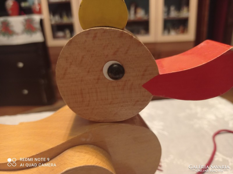 Old rolling wooden duck toy