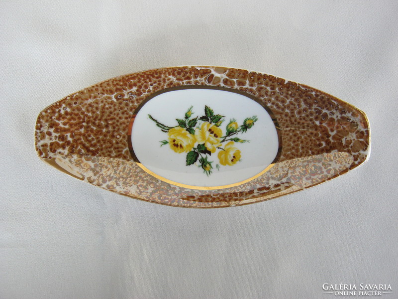 Hollow house porcelain lychee yellow rose bowl