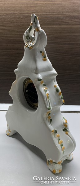 Nuova Angarano kézzel festett majolika asztali óra és füles váza