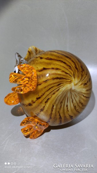 Művészüveg bagoly üveg váza igen ritka színben súlyos vastag falú muránói
