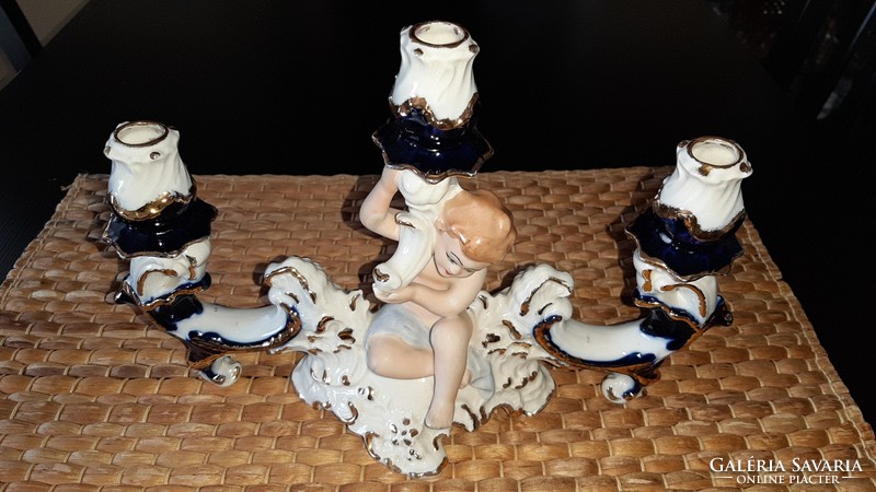 Porcelán Arpo angyalkás gyertyatartó