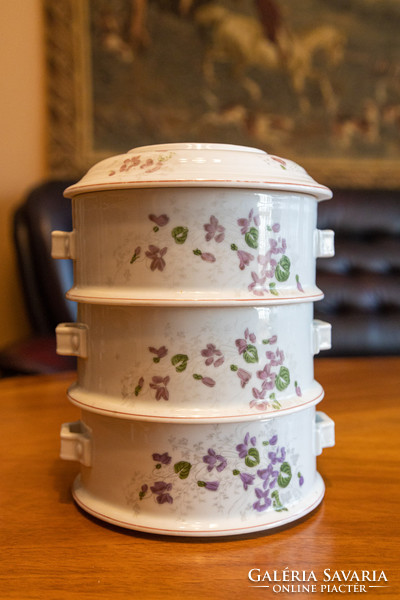 Porcelain violet 3-piece + covered food container