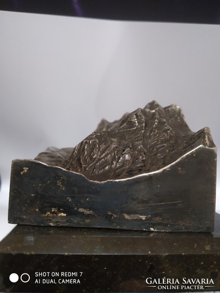 Antik ezüstözött eredeti bronz dombormű (Xaver Imfeld) 1:100000 Eiger, Mönch, Jungfrau