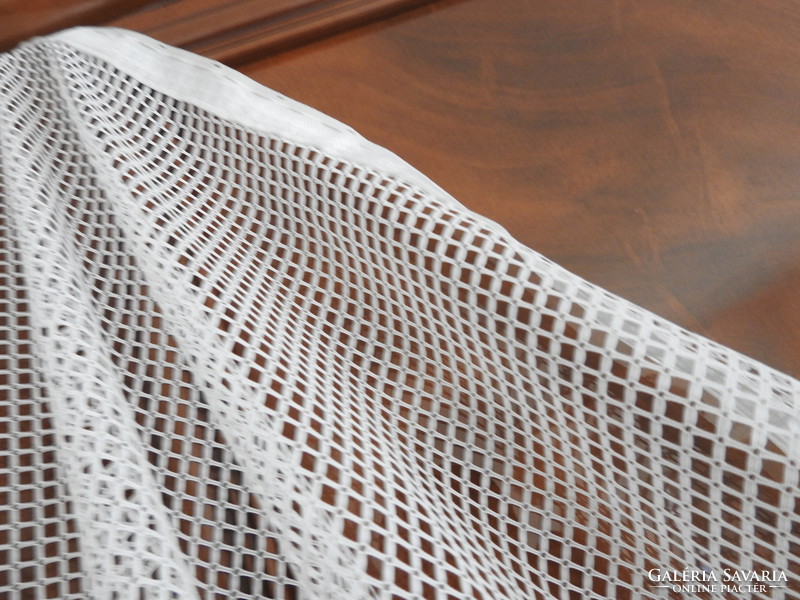 Eclipse lace curtain with square lattice pattern