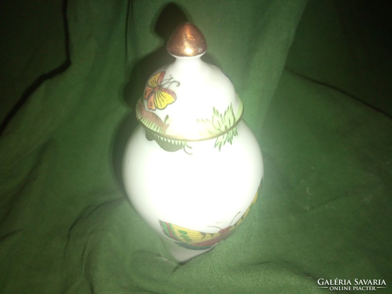 Antik Viktória mintás herendi fedeles mini váza