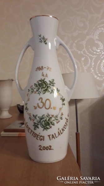 Hollóházi váza, emlékváza 35 cm