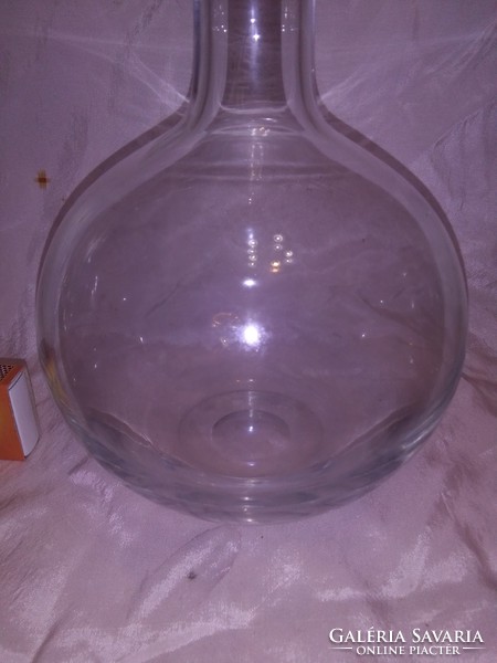 Round glass bottle, decanter - solid, thick - walled