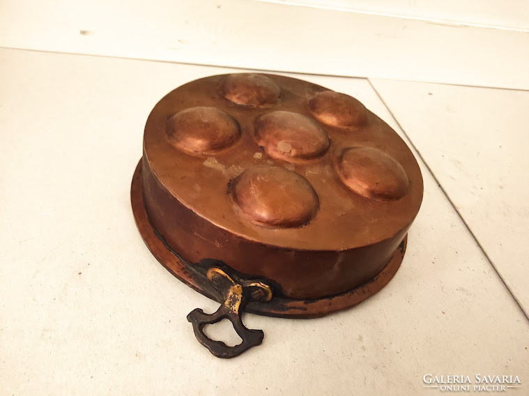 Antique Patinated Kitchen Utensil Tinned Copper Tarkedli Oven Cast Brass Handle 907 5335