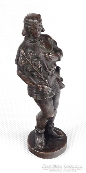 1I189 Bronzírozott III. Béla ón szobor 12.5 cm