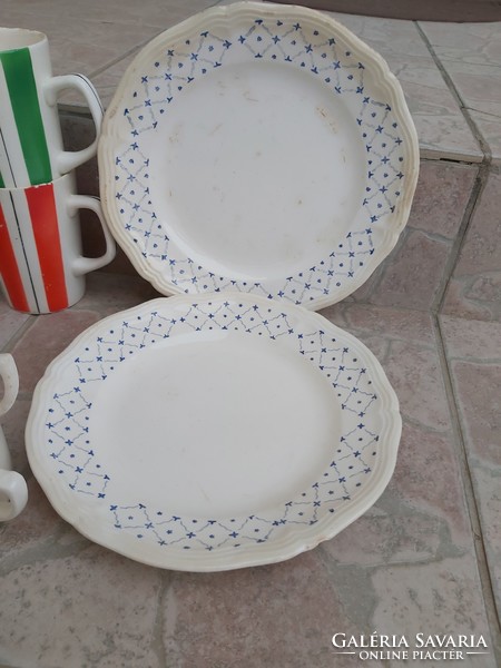 Retro Gránit kék  mintás lapostányér  tányérok tányér nosztalgia falusi paraszti dekoráció