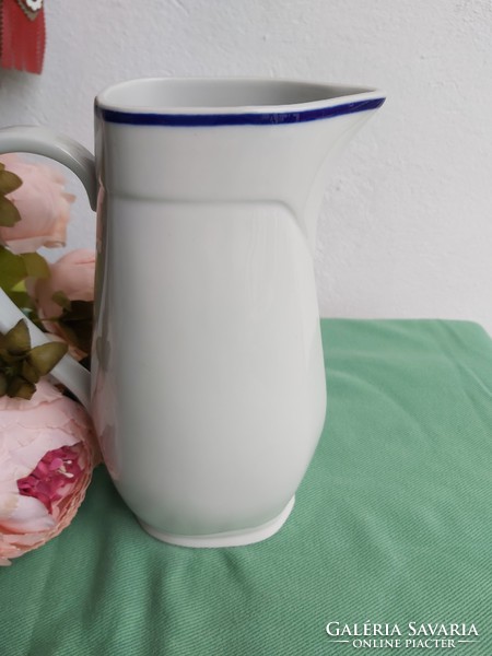 Beautiful zsolnay 23 cm high menstrual blue striped jug nostalgia piece