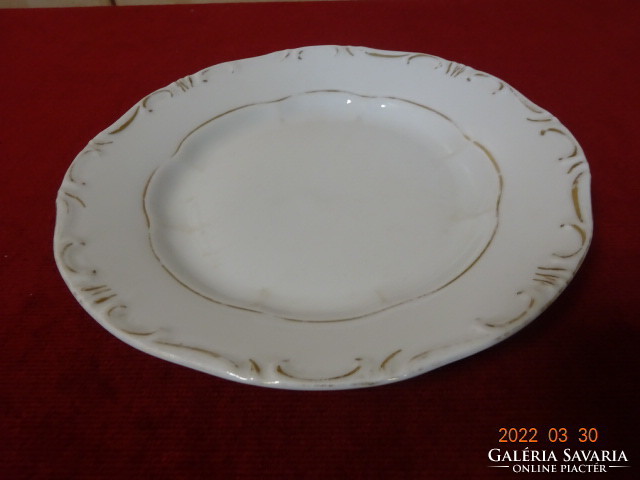 Zsolnay porcelain small plate with gold pattern. He has! Jókai.