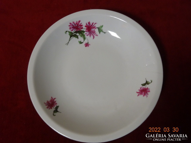 Lowland porcelain deep plate with cyclamen flower. He has! Jókai.