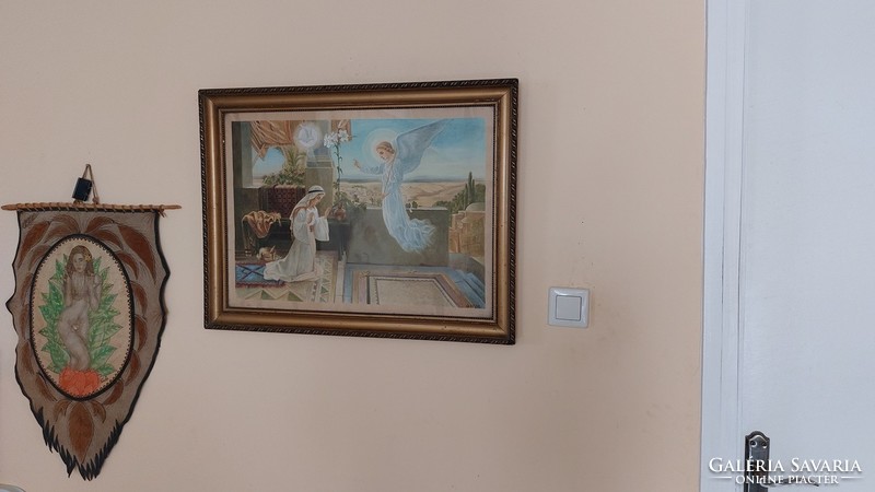 (K) Jezsuita festmény O.A.M.D.G 54x70 cm