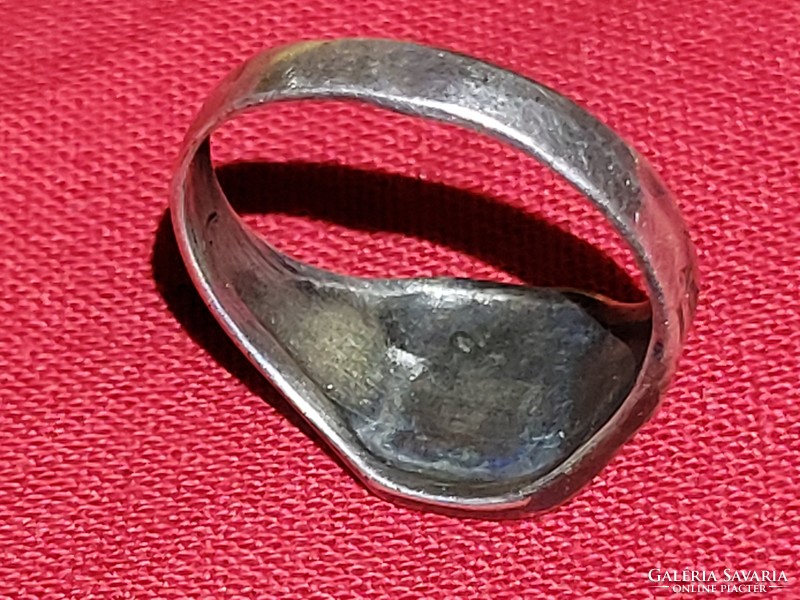 Antique silver German soldier ring