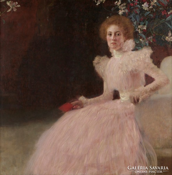 Gustav Klimt - Hölgy rózsaszínben - reprint
