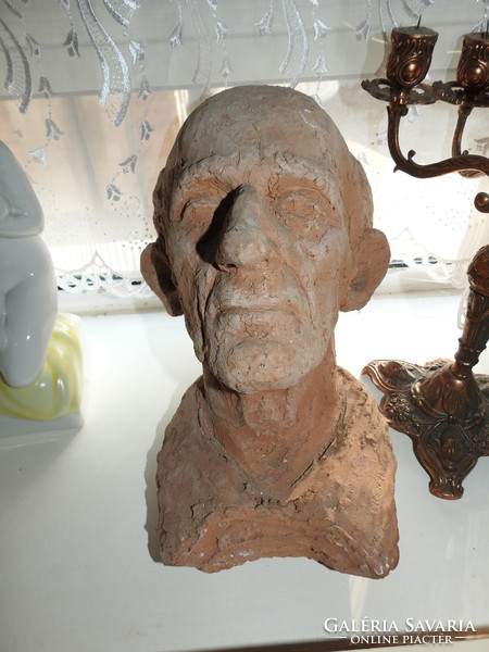 Jenő Kerényi small sculpture head sculpture 40 cm - ceramic