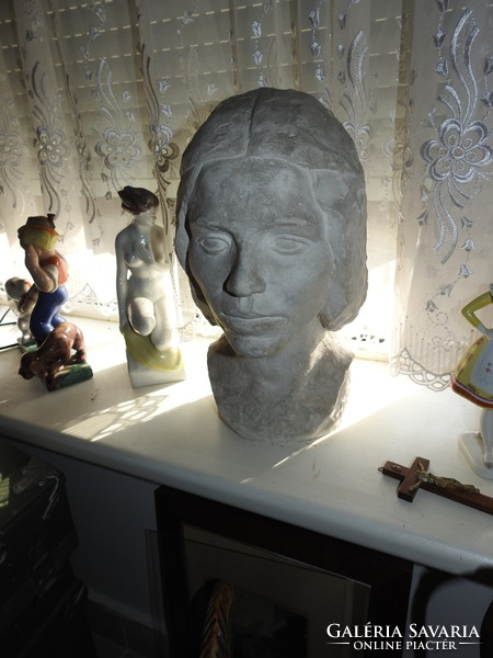 Jenő Kerényi small sculpture head sculpture 40 cm - plaster