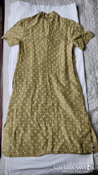 Vintage original Errenno Milano Italy silk summer dress size 42 kiwi green from the country of fashion