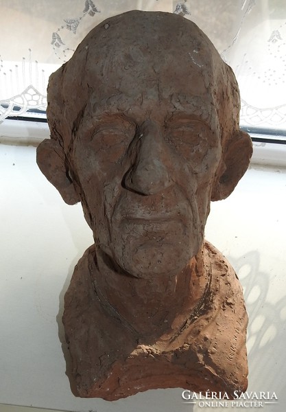 Jenő Kerényi small sculpture head sculpture 40 cm - ceramic